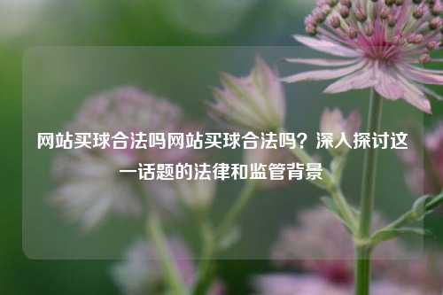 网站买球合法吗网站买球合法吗？深入探讨这一话题的法律和监管背景